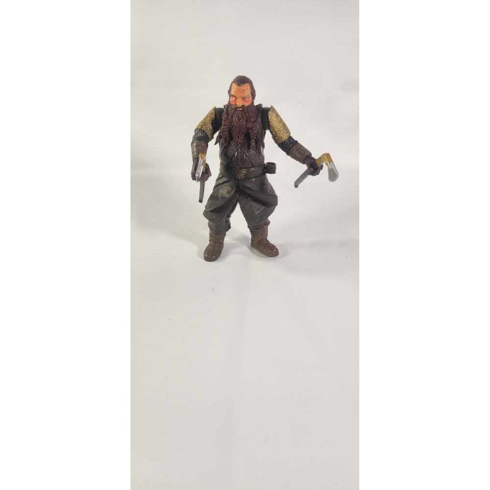 Lord of the Rings Gimli Action Figure Toy Biz 2002 Two Towers 5 Inch Dual Axes